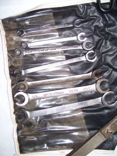 FLARE NUT OR LINE WRENCH SET  CORNWELL &amp; EASCO 7 pc SAE   with   pouch