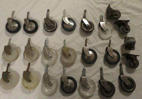 HUGE LOT OF 23 CASTER wheels moving table multi size