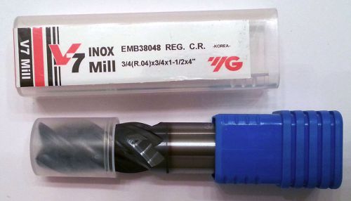 3/4 YG-1 V7 Mill/INOX CARBIDE (R.04) 4 FLUTE REGULAR LENGTH, QTY 1