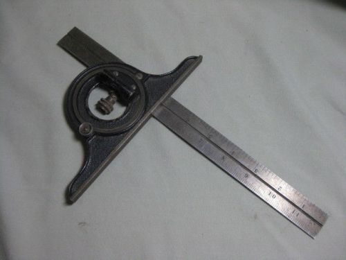 Vintage L.S. Starrett No. 12 Protractor with 12&#034; Metal Rule