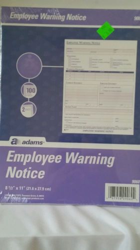 1138 ADAMS EMPLOYEE WARNING NOTICES 100 FORMS 2 PADS