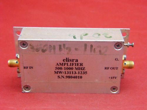 ELISRA Amplifier 500-1000 MHz DC +15V RF MW-13113-1235
