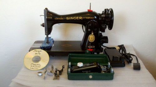 SINGER 15-91 DIRECT DRIVE SEWING MACHINE 1954,WITH ATTACHMENTS,RESTORED &amp; SERVIC