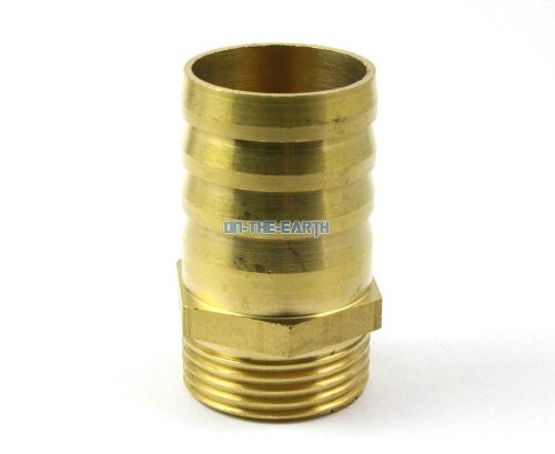2 brass male 1&#034; bsp x 32mm barb hose tail fitting fuel air gas hose connector for sale