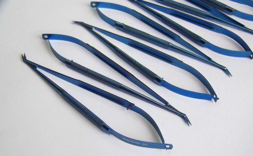 *CLEARANCE SALE* 11pcs Titanium Spring Scissor Angled Ophthalmic Eye Instruments