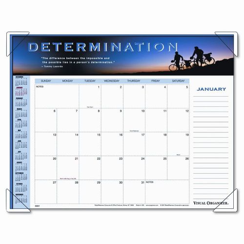 At-A-Glance Panoramic Motivational Monthly Desk Pad Calendar, 22 x 17