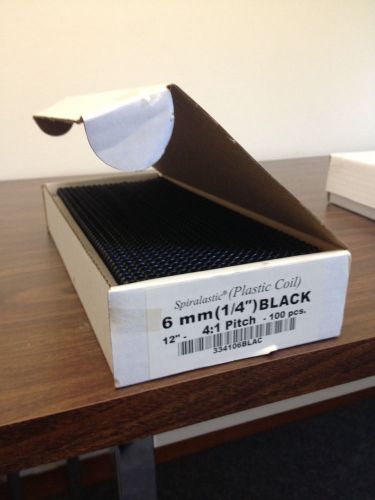 6mm black 4:1 pitch spiral binding coil - 100pc for sale