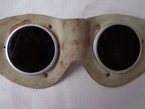Old Steampunk  Rivet Safety Aviator? Leather Goggles