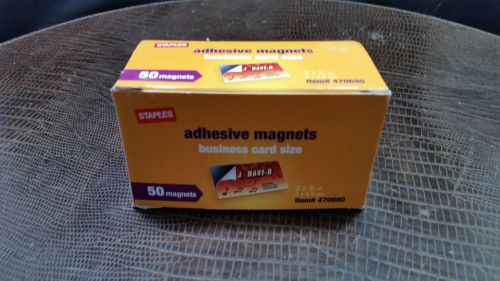 50 Self-Adhesive Peel-and-Stick Business Card Size Magnets NIB