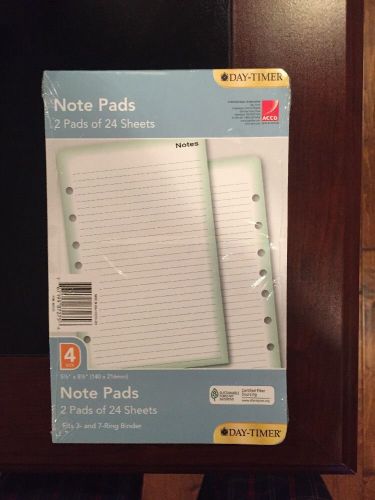 New day-timer note pad refills, 2 pads of 24 sheets, 5 1/2 x 8 1/2, free ship! for sale