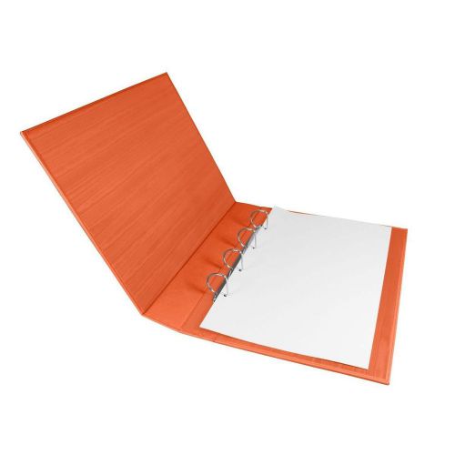 LUCRIN - A3 vertical binder - Smooth Cow Leather - Orange