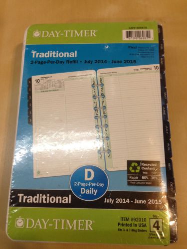 2014/15 Day-Timer 2 Pages Daily Calendar Refill Pages -5.5&#034;x8.5&#034; - DTM92800