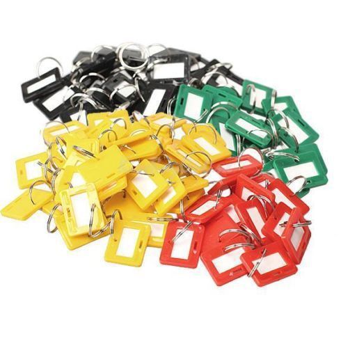 10pcs square colorful keychain  id label name tags with split ring *us seller* for sale