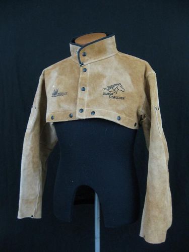 Black stallion suede leather machine welding jacket mens xl for sale