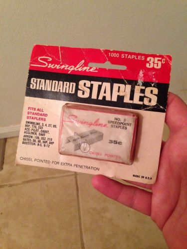 SwingLine Standard Staples 1000 Chisel Pointed Made In Usa Vintage $.35