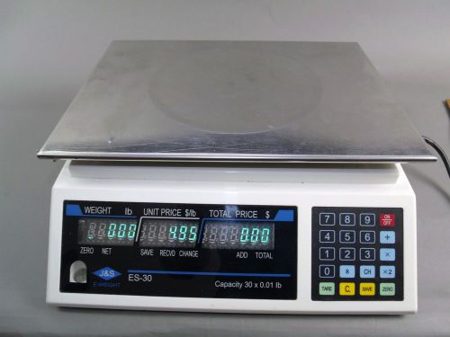 J&amp;S ES-30 UNIVERSAL COMPUTING PRICE 30 LB WEIGHT SCALE STAINLESS