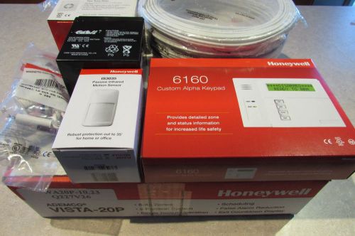 Honeywell Vista-20P Alarm Kit 2 (two) 6160 IS3035 PIR Battery Wire 944 Siren NIB
