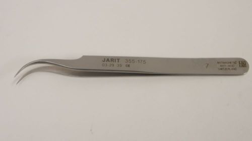 Jarit 355-175 Jewelers Style 7 Forceps Very Fine Curved 4-1/2in
