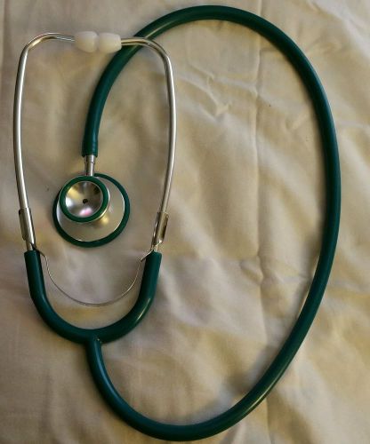 Green Dual Head Stethoscope Single Barrel by select medical