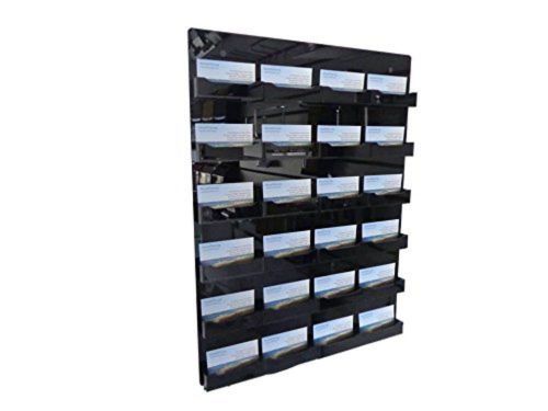 Source One All Black 24 Pocket Wall Mount Business Card Holder, 6 up 4 across...