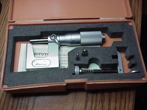 Mitutoyo anvil pin outside micrometer  0-1&#034; - .0001&#034; - no. 117-107 case used for sale