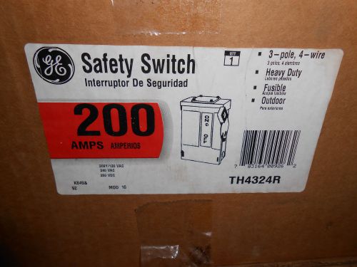 GE TH4324R SAFETY SWITCH 200 AMP 208Y/120 VOLT N3R FUSIBLE DISCONNECT -
							
							show original title