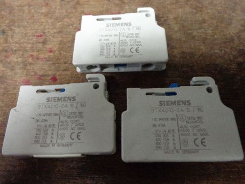 (3) SIEMENS 3TX4010-2A   AUXILIARY  CONTACT BLOCKS 1S/1NO