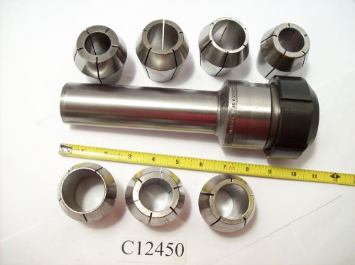 UNIVERSAL ENG. XZ COLLET EXTENSION 1-3/4&#034; DIA SHANK &amp; (7) XZ COLLETS LOT C12450