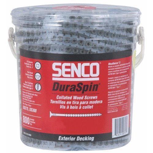 Senco 08D250W DuraSpin Screw Number 8 by 2-1/2-Inch All Purpose Exterior Wood Co