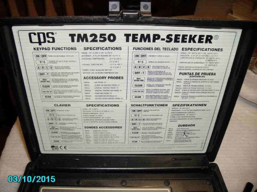 Used cps tm 250 temp seeker electronic thermometer with case and probes for sale