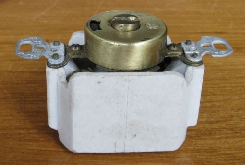 VINTAGE H&amp;H ROTARY SWITCH KEYED Porcelain and Brass 5A 250V or 10A 125V unused