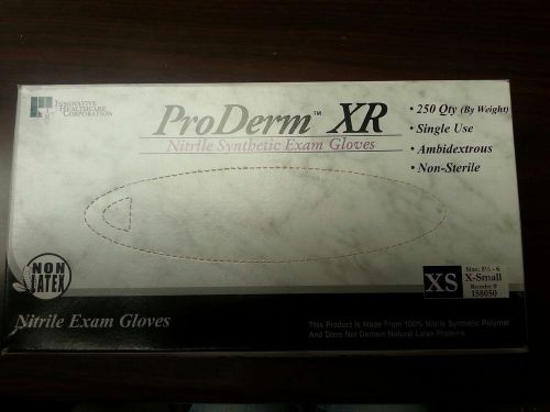 Proderm xr nitrile synthetic exam gloves 250 qty sz xs  #158050 for sale