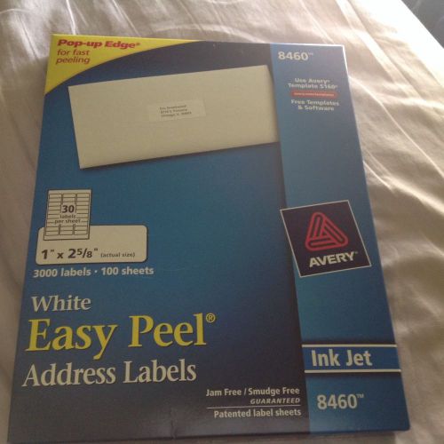 Easy Peel Inkjet Address Labels, 1 x 2-5/8, White, 3000/Box