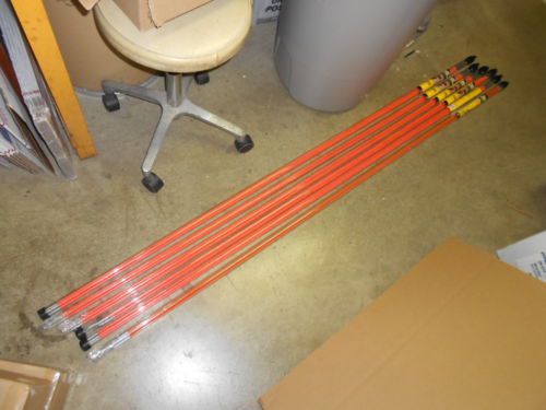 6 Klein Tools 24 foot Fish Rod Sets 56324 Orange Wire Pulling