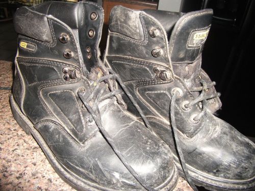 Stanley Steel Toed Work Boots Men&#039;s Size 8 Black Lace Up *FREE SHIPPING**