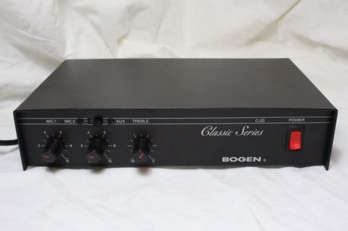 Bogen C-20 Classic Series Pro Audio Solid State PA Mixer Amplifier 2 Mic - Works
