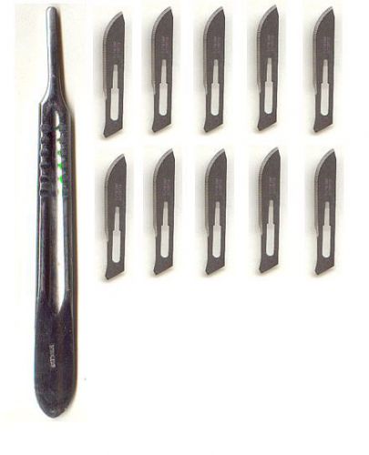 Scalpel Handle #3 with 10 Surgical Blade # 15 Dental