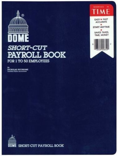 Dome 650 Short Cut Payroll Book, For 1-50 Employees, 9&#034;x11&#034;, Blue