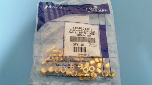 25 new emerson rf sma plug assembly straight cable thread on nut connector for sale