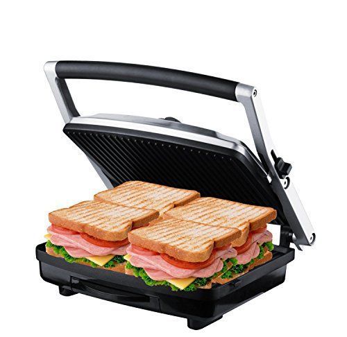 Grill Panini Press Gourmet Health Sandwich maker Adjustable Height Non Stick