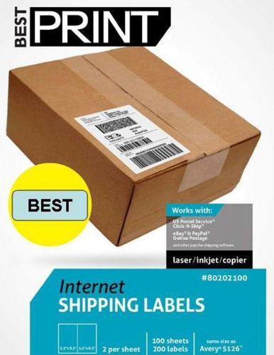 1000 Half Sheet - Best Print Shipping Labels - 5-1/2&#034; x 8-1/2&#034; (Same size as ...