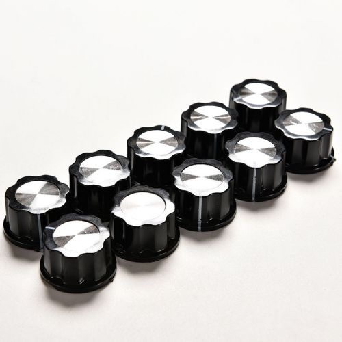 10 pcs high quality control rotary knob for 6mm knurled shaft potentiometer for sale