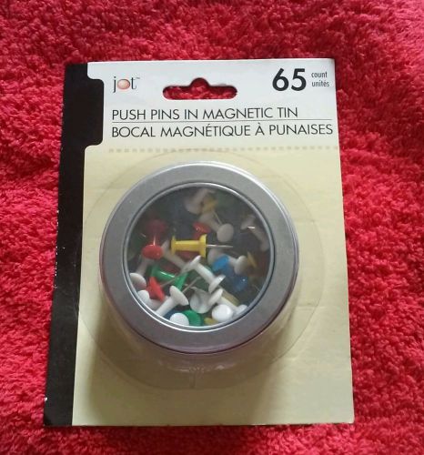 PUSH PINS IN MAGNETIC TIN 65 COUNT,NEW