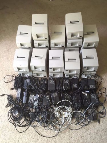 EPSON TM-U325PD M133A RECEIPT PRINTERS - Lot of 27 with Misc Cables