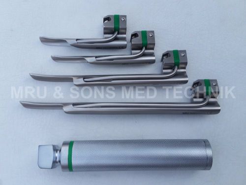 Laryngoscop Miller set 4 Blades 1 Handle ENT Anesthesia Diagnostic Instruments