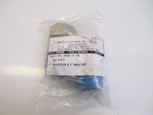 Lot of 2 swagelok 1&#034; x 1&#034; male npt ss-1610-1-16 new manufacturing construction for sale