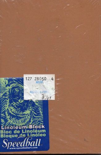 Speedball Linoleum Block, 4 X 6 Inches, Smoky Tan #4308 New