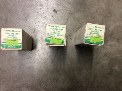 General electric type et-16 indicating lamp 240 volts 4800 ohms lot of 3 for sale