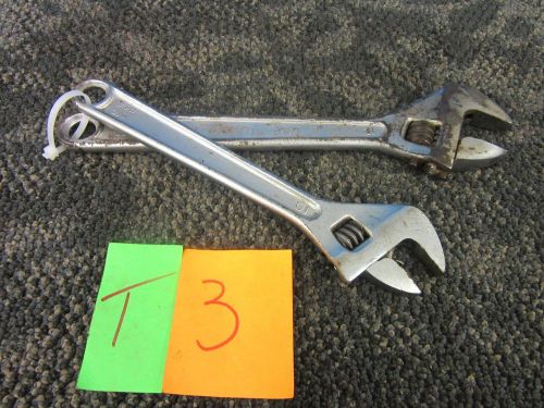 2 PROTO ADJUSTABLE WRENCH 710 712 12&#034; 10&#034; MECHANIC SHOP TOOL MADE IN USA USED