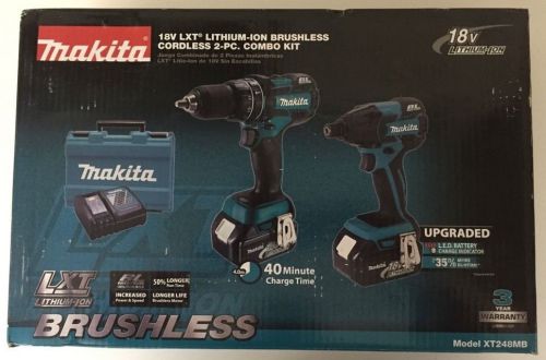New makita xt248mb 18-volt-lxt-lithium-ion-brushless-cordless-combo for sale